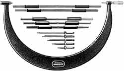 Starrett - 2 Anvil, Mechanical, 54 to 60 Inch Range, Interchangeable Anvil Micrometer - Friction Thimble, 0.001 Inch Graduation - Strong Tooling