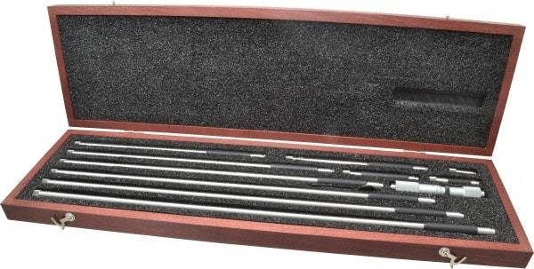 Starrett - 4 to 40 Inch Range, Satin Chrome Coated, Mechanical Inside Tubular Micrometer - 0.001 Inch Graduation, 0.0001 Inch Accuracy - Strong Tooling