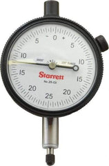 Starrett - 1/8" Range, 0-25-0 Dial Reading, 0.0005" Graduation Dial Drop Indicator - 2-1/4" Dial, 0.05" Range per Revolution, Revolution Counter - Strong Tooling