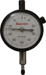 Starrett - 1/4" Range, 0-50-0 Dial Reading, 0.001" Graduation Dial Drop Indicator - 2-1/4" Dial, 0.1" Range per Revolution, Revolution Counter - Strong Tooling