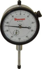 Starrett - 1" Range, 0-50-0 Dial Reading, 0.001" Graduation Dial Drop Indicator - 2-1/4" Dial, 0.1" Range per Revolution, Revolution Counter - Strong Tooling