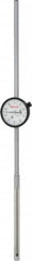 Starrett - 5" Range, 0-100 Dial Reading, 0.001" Graduation Dial Drop Indicator - 2-1/4" Dial, 0.1" Range per Revolution, Revolution Counter - Strong Tooling