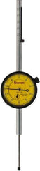 Starrett - 50mm Range, 0-100 Dial Reading, 0.01mm Graduation Dial Drop Indicator - 2-1/4" Dial, 0.0394" Range per Revolution, Revolution Counter - Strong Tooling