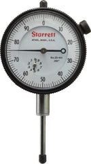 Starrett - 1" Range, 0-100 Dial Reading, 0.001" Graduation Dial Drop Indicator - 2-1/4" Dial, 0.1" Range per Revolution - Strong Tooling