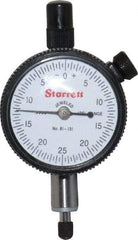 Starrett - 1/8" Range, 0-25-0 Dial Reading, 0.0005" Graduation Dial Drop Indicator - 1-11/16" Dial, 0.05" Range per Revolution, Revolution Counter - Strong Tooling