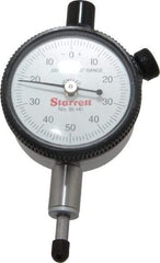 Starrett - 1/4" Range, 0-50-0 Dial Reading, 0.001" Graduation Dial Drop Indicator - 1-11/16" Dial, 0.1" Range per Revolution, Revolution Counter - Strong Tooling