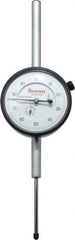 Starrett - 2" Range, 0-100 Dial Reading, 0.001" Graduation Dial Drop Indicator - 2-3/4" Dial, 0.1" Range per Revolution - Strong Tooling