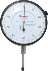 Starrett - 1" Range, 0-100 Dial Reading, 0.001" Graduation Dial Drop Indicator - 3-5/8" Dial, 0.1" Range per Revolution - Strong Tooling