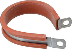 Made in USA - 1-3/4" Pipe, 1-3/4" Rod, Cushion Clamp - Gray & Red, Galvanized Steel & Silcone Cushion - Strong Tooling