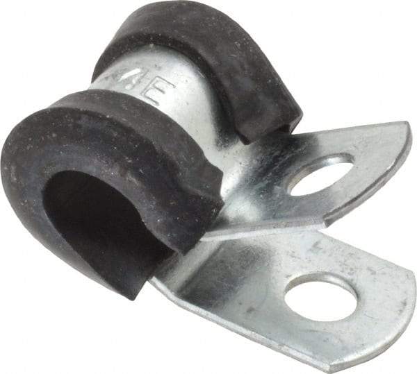 Made in USA - 1/4" Rod, Cushion Clamp - Gray & Black, Galvanized Steel & EPDM Cushion - Strong Tooling