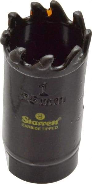 Starrett - 1" Diam, 1-5/8" Cutting Depth, Hole Saw - Carbide-Tipped Saw, Toothed Edge - Strong Tooling