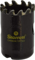 Starrett - 1-3/8" Diam, 1-5/8" Cutting Depth, Hole Saw - Carbide-Tipped Saw, Toothed Edge - Strong Tooling