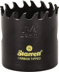 Starrett - 1-3/4" Diam, 1-5/8" Cutting Depth, Hole Saw - Carbide-Tipped Saw, Toothed Edge - Strong Tooling