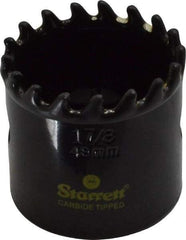 Starrett - 1-7/8" Diam, 1-5/8" Cutting Depth, Hole Saw - Carbide-Tipped Saw, Toothed Edge - Strong Tooling