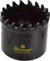 Starrett - 2" Diam, 1-5/8" Cutting Depth, Hole Saw - Carbide-Tipped Saw, Toothed Edge - Strong Tooling