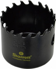 Starrett - 2-1/8" Diam, 1-5/8" Cutting Depth, Hole Saw - Carbide-Tipped Saw, Toothed Edge - Strong Tooling