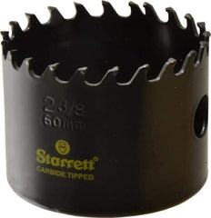 Starrett - 2-3/8" Diam, 1-5/8" Cutting Depth, Hole Saw - Carbide-Tipped Saw, Toothed Edge - Strong Tooling