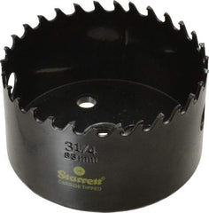 Starrett - 3-1/4" Diam, 1-5/8" Cutting Depth, Hole Saw - Carbide-Tipped Saw, Toothed Edge - Strong Tooling