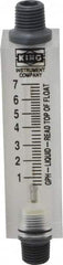 King - 1/4" FNPT Port Block Style, Inline Flowmeter - 100 Max psi, 7 GPH, Acrylic - Strong Tooling