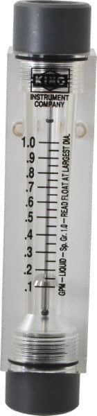 King - 1/2" FNPT Port Block Style, Inline Flowmeter - 100 Max psi, 1 GPM, Acrylic - Strong Tooling