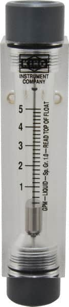 King - 1/2" FNPT Port Block Style, Inline Flowmeter - 100 Max psi, 5 GPM, Acrylic - Strong Tooling