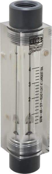 King - 1/2" FNPT Port Block Style, Inline Flowmeter - 125 Max psi, 4 SCFM, Acrylic - Strong Tooling