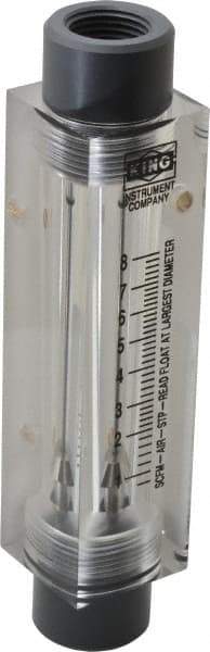 King - 1/2" FNPT Port Block Style, Inline Flowmeter - 125 Max psi, 8.2 SCFM, Acrylic - Strong Tooling