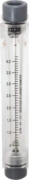 King - 1/2" FNPT Port Block Style, Inline Flowmeter - 125 Max psi, 4.2 SCFM, Acrylic - Strong Tooling