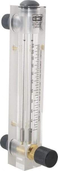 King - 1/2" M Port Block Style, Panel Mount Flowmeter - 125 Max psi, 22 SCFM, Acrylic - Strong Tooling