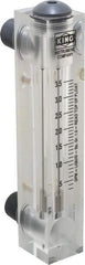 King - 1/2" M Port Block Style Panel Mount Flowmeter - 100 Max psi, 5 GPM, Acrylic - Strong Tooling