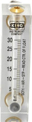 King - 1/4" FNPT Port Block Style, Panel Mount Flowmeter - 125 Max psi, 30 SCFH, Acrylic - Strong Tooling