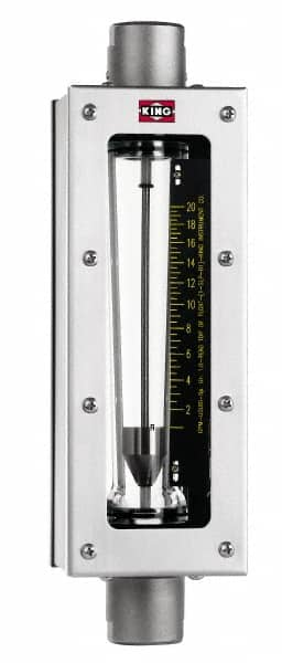 King - 2" FNPT Port Glass Tube/Stainless Case Flowmeter - 125 Max psi, 116 GPM, 304 Stainless Steel - Strong Tooling