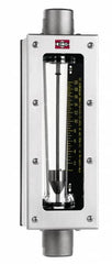 King - 1" FNPT Port Glass Tube/Stainless Case Flowmeter - 200 Max psi, 26.0 GPM, 304 Stainless Steel - Strong Tooling