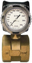 Made in USA - 3" NPT Port RCM Industries Flo-Gage Flowmeter - 180 Max psi, 40 to 300 GPM, Bronze - Strong Tooling