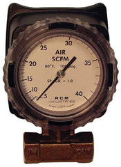 Made in USA - 1/2" NPT Port RCM Industries Flo-Gage Flowmeter - 180 Max psi, Bronze - Strong Tooling