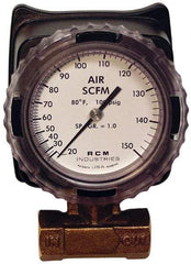 Made in USA - 3/4" NPT Port RCM Industries Flo-Gage Flowmeter - 180 Max psi, Bronze - Strong Tooling