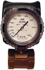 Made in USA - 1-1/2" NPT Port RCM Industries Flo-Gage Flowmeter - 180 Max psi, Bronze - Strong Tooling