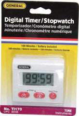 General - Minute Second Count Up and Down Timer - White - Strong Tooling