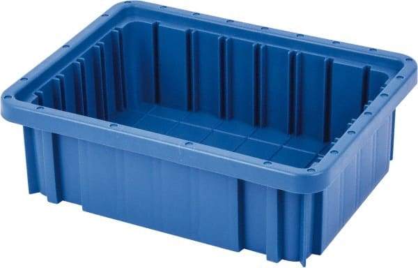 Quantum Storage - 50 Lb Load Capacity Blue Polypropylene Dividable Container - Stacking, 10.9" Long x 8.3" Wide x 3-1/2" High - Strong Tooling