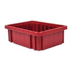 Quantum Storage - 50 Lb Load Capacity Red Polypropylene Dividable Container - Stacking, 10.9" Long x 8.3" Wide x 3-1/2" High - Strong Tooling