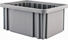 Quantum Storage - 50 Lb Load Capacity Gray Polypropylene Dividable Container - Stacking, 10.9" Long x 8.3" Wide x 5" High - Strong Tooling