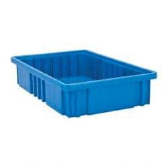 Quantum Storage - 75 Lb Load Capacity Blue Polypropylene Dividable Container - Stacking, 16-1/2" Long x 10.9" Wide x 3-1/2" High - Strong Tooling