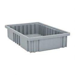 Quantum Storage - 75 Lb Load Capacity Gray Polypropylene Dividable Container - Stacking, 16-1/2" Long x 10.9" Wide x 3-1/2" High - Strong Tooling