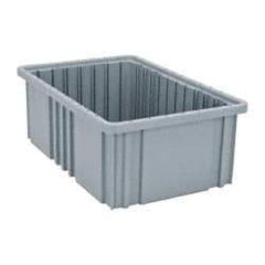 Quantum Storage - 75 Lb Load Capacity Gray Polypropylene Dividable Container - Stacking, 16-1/2" Long x 10.9" Wide x 6" High - Strong Tooling