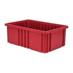 Quantum Storage - 75 Lb Load Capacity Red Polypropylene Dividable Container - Stacking, 16-1/2" Long x 10.9" Wide x 6" High - Strong Tooling