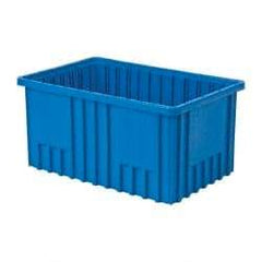 Quantum Storage - 75 Lb Load Capacity Blue Polypropylene Dividable Container - Stacking, 16-1/2" Long x 10.9" Wide x 8" High - Strong Tooling