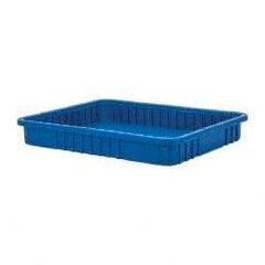 Quantum Storage - 100 Lb Load Capacity Blue Polypropylene Dividable Container - Stacking, 22-1/2" Long x 17-1/2" Wide x 3" High - Strong Tooling