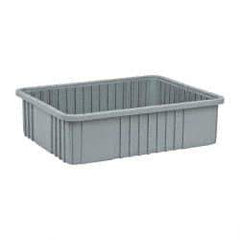 Quantum Storage - Gray Polypropylene Dividable Container - Stacking, 22-1/2" Long x 17-1/2" Wide x 6" High - Strong Tooling