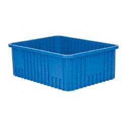 Quantum Storage - 100 Lb Load Capacity Blue Polypropylene Dividable Container - Stacking, 22-1/2" Long x 17-1/2" Wide x 8" High - Strong Tooling