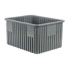 Quantum Storage - 100 Lb Load Capacity Gray Polypropylene Dividable Container - Stacking, 22-1/2" Long x 17-1/2" Wide x 12" High - Strong Tooling